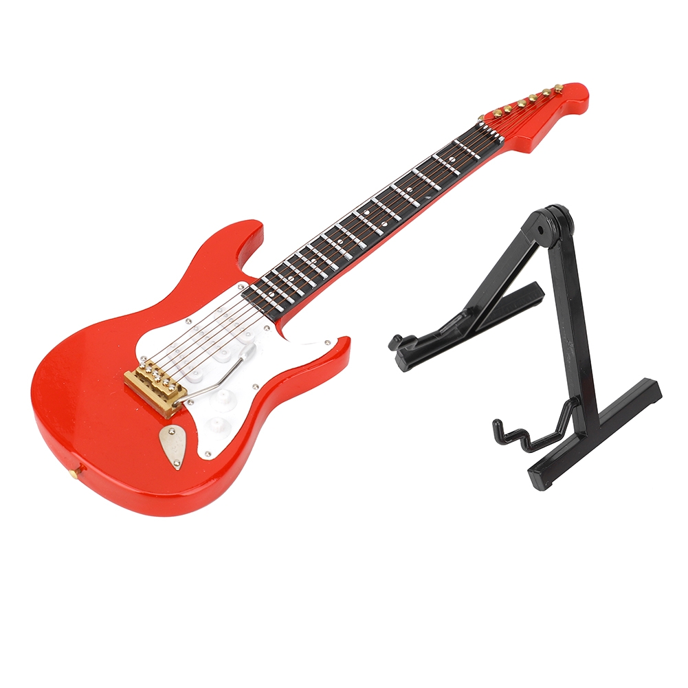 Musical Instrument With A - ミニチュア赤いエレキギターモデル楽器工芸品装飾品ギフト