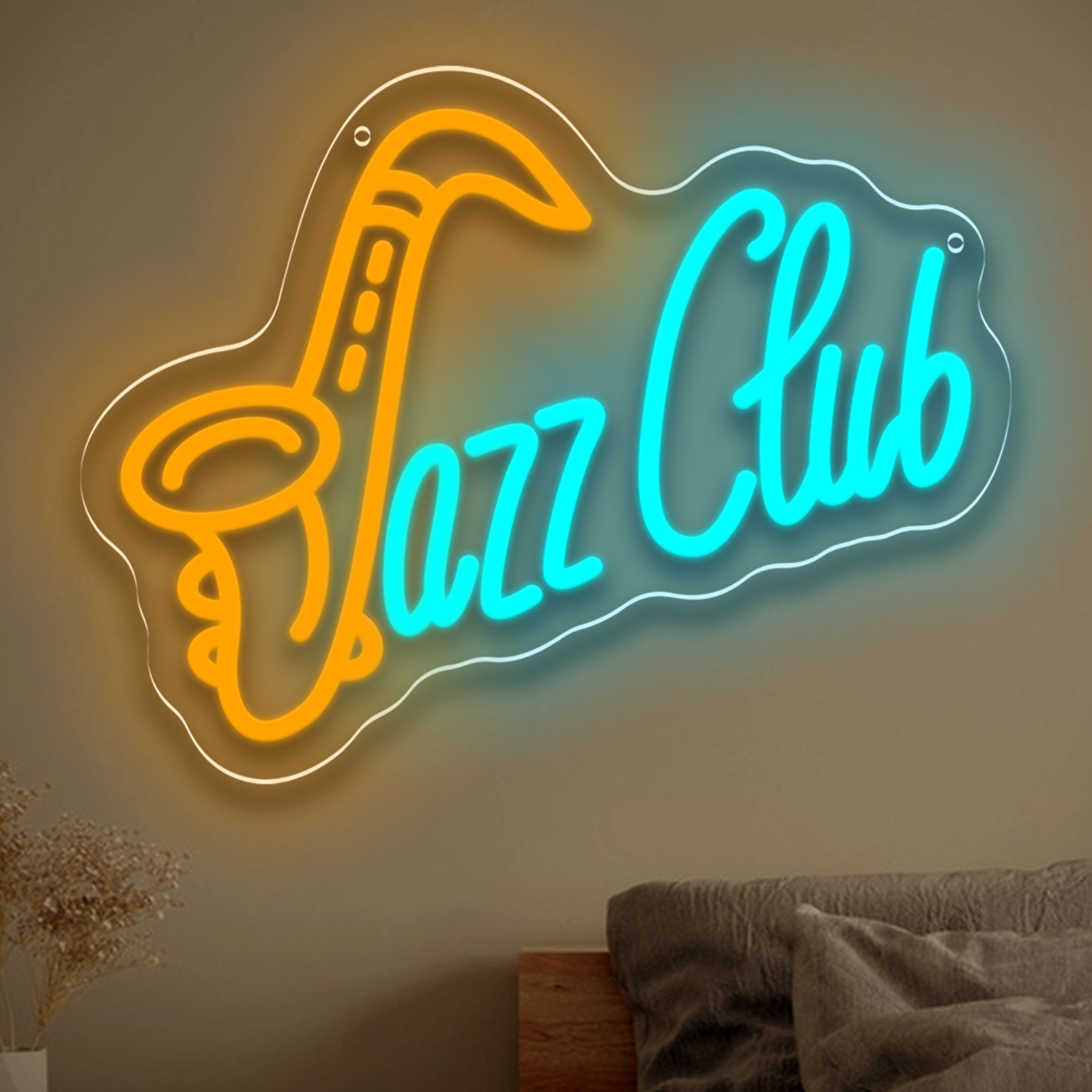Musical Instrument Sign - ジャズクラブ LED ネオンサイン サックス ネオンライト USB