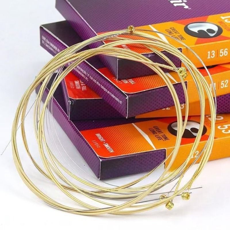 Musical Instrument With Strings - コーティングされたアコースティックギター弦 フォスファーブロンズ＆真鍮 フルセット 防錆フォークギター交換用弦