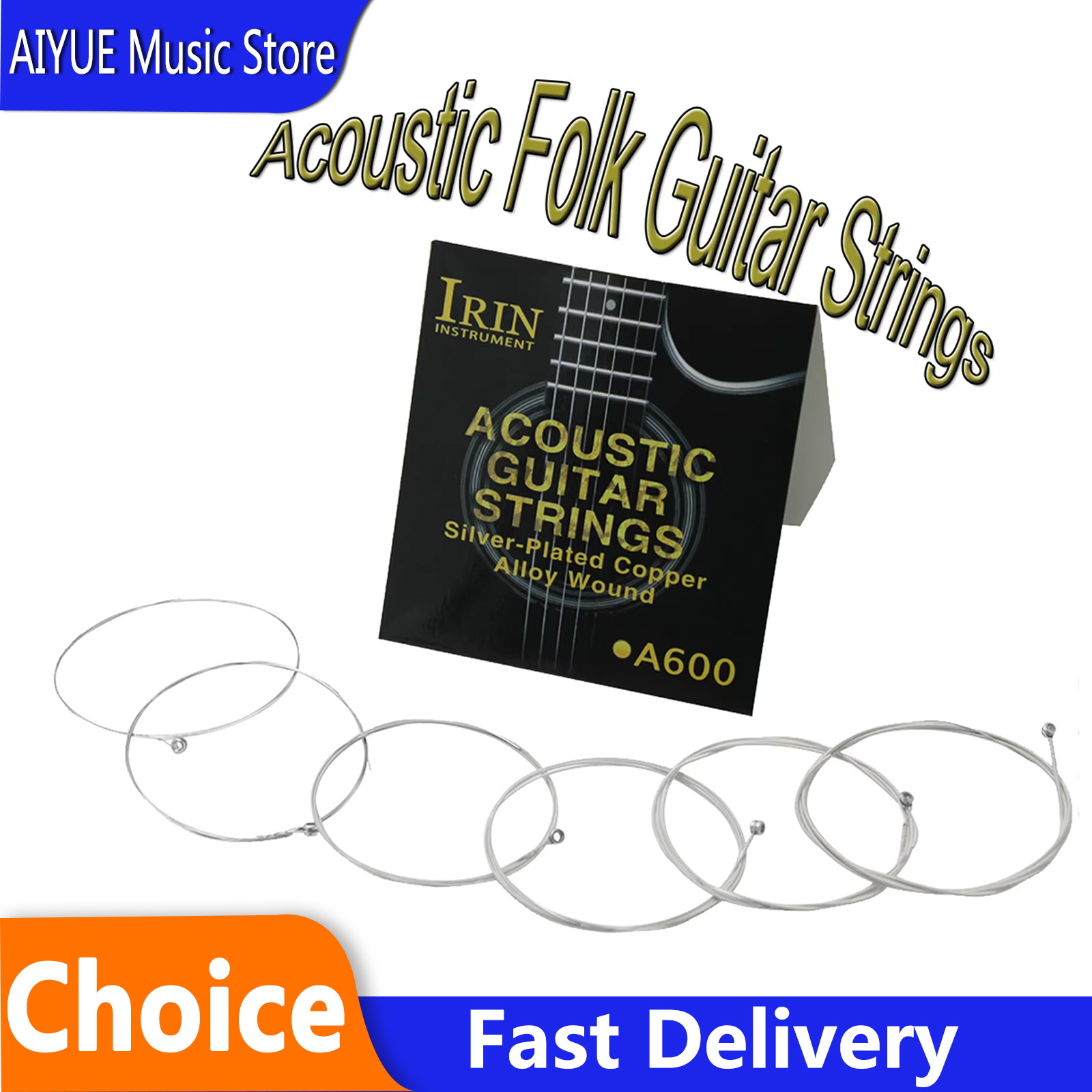 Musical Instrument With Strings - IRIN A600 アコースティックフォークギター弦交換部品銀メッキ銅合金巻弦楽器部品