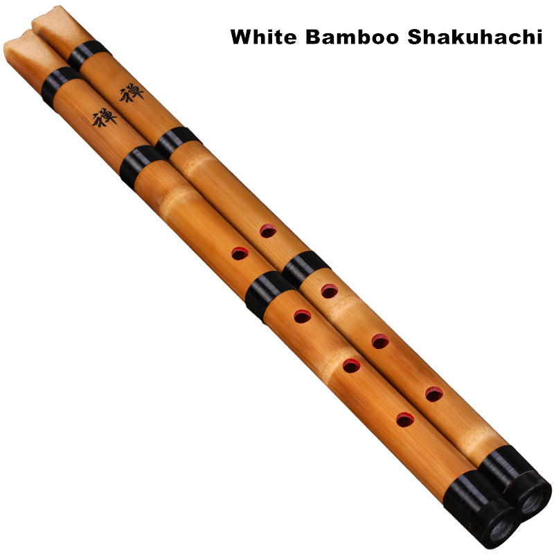 Musical Instrument Japanese - 手作りナチュラルホワイト竹尺八千葉/日本ショートフルートシャオ初心者中国の伝統的な楽器