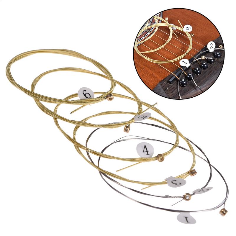 Musical Instrument With Strings - 熱い販売 6 ピース/セットアコースティックギター弦真鍮六角鋼コア弦楽器用ギター弦ギター部分