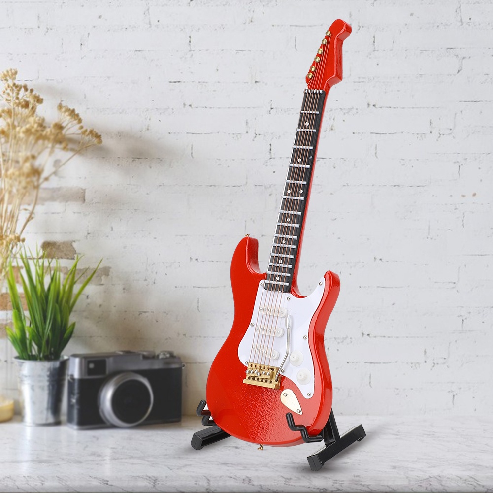 ミニチュア赤いエレキギターモデル楽器工芸品装飾品ギフト - Musical Instrument With A のレビューと価格