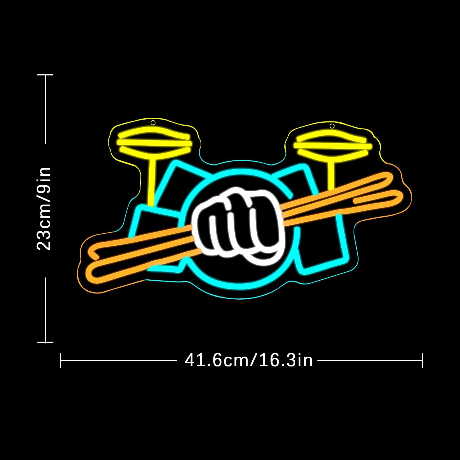 ドラムセットネオンサインUSB電源式楽器LEDネオンライト、 - Musical Instruments のレビューと価格