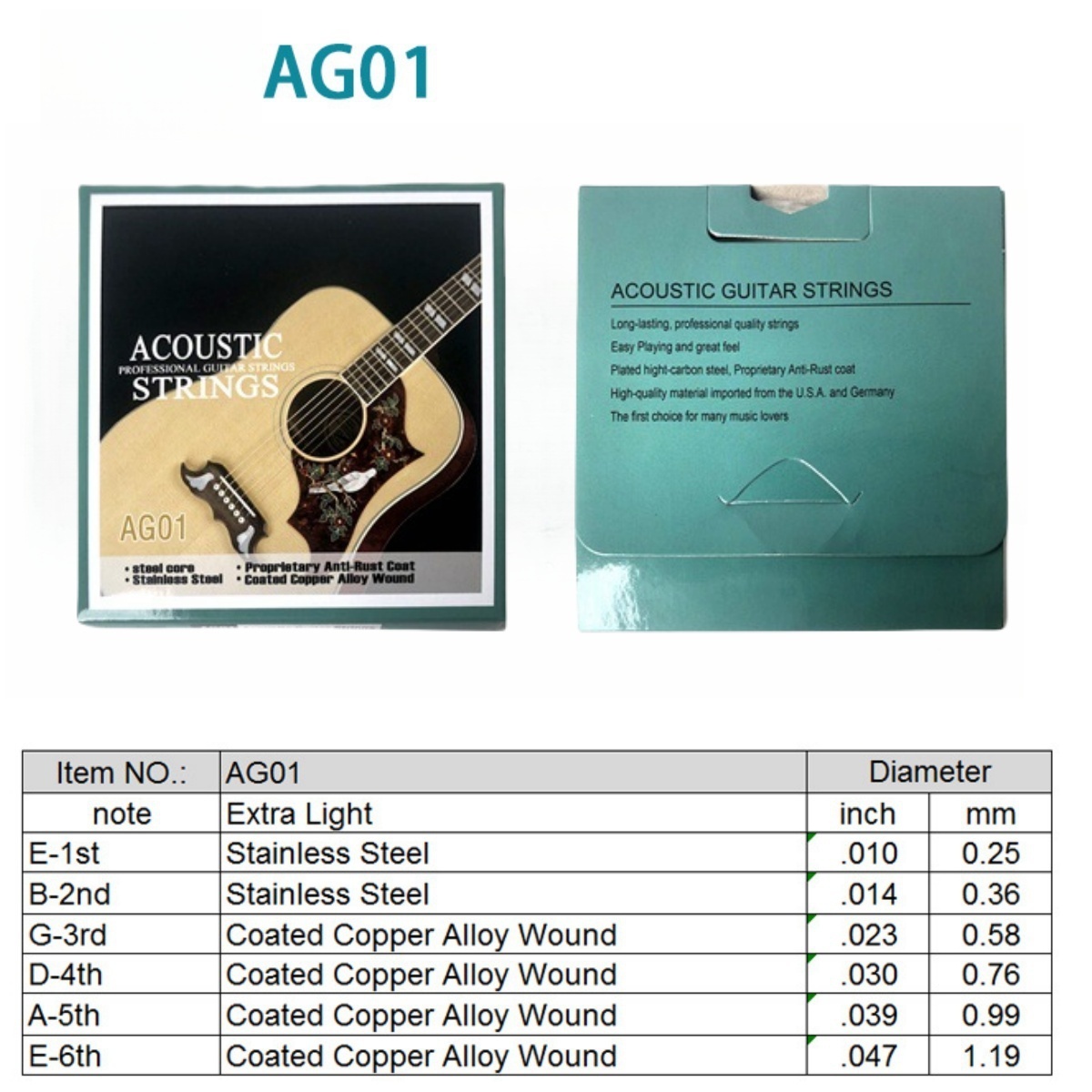 Miwayer 1 セット/6 弦 AG01 アコースティッ - Musical Instrument With Strings のレビューと価格