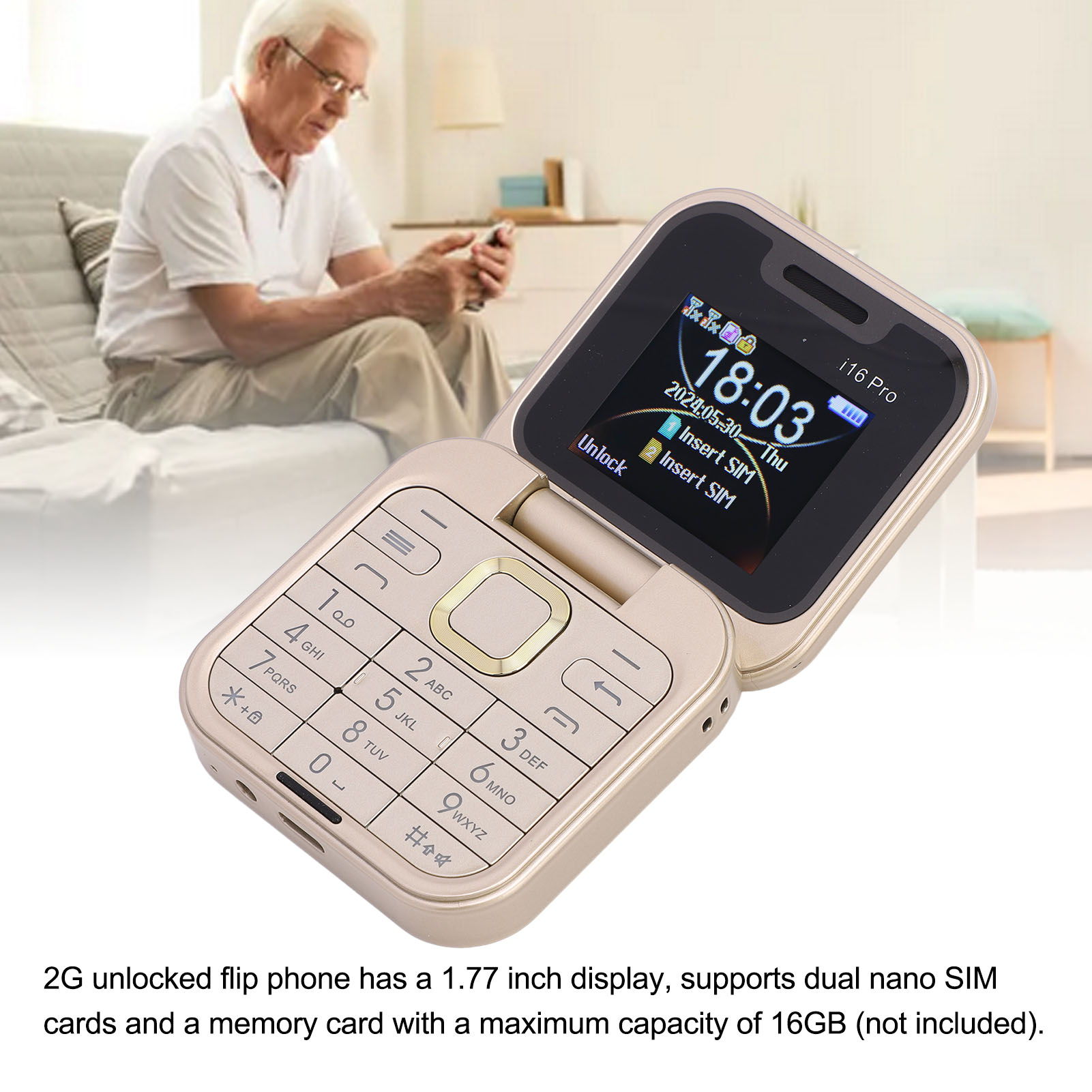 2G対応の大きなボタン付き携帯電話、最大16GBのデュアルS - Musical Instrument Japanese のレビューと価格