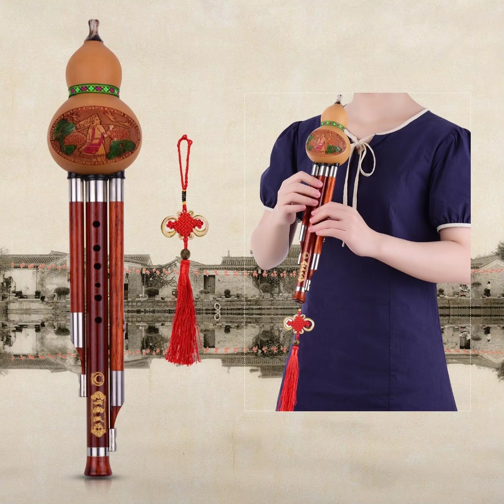 3トーンCキー フルート型笛 木製管 中国伝統楽器 中国結び - Musical Instrument With A のレビューと価格