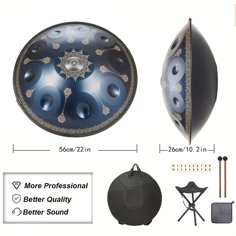 10音ハンドパン・ドラム 22インチ彫刻模様入りハンドパン・ - Musical Instrument Note のレビューと価格