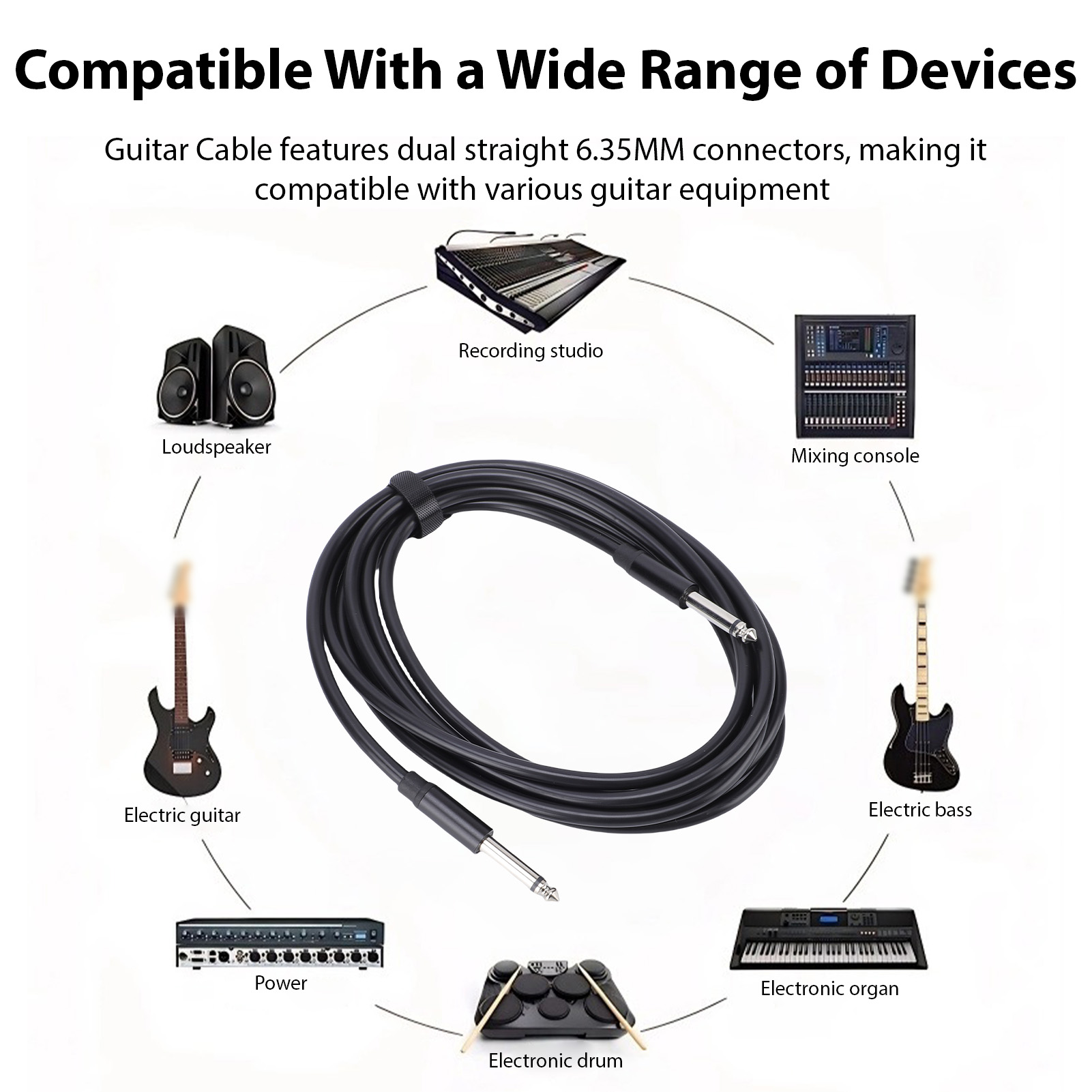 ギターケーブル 6.35mm モノラルサウンドケーブル 3M - Musical Instrument Sounds のレビューと価格